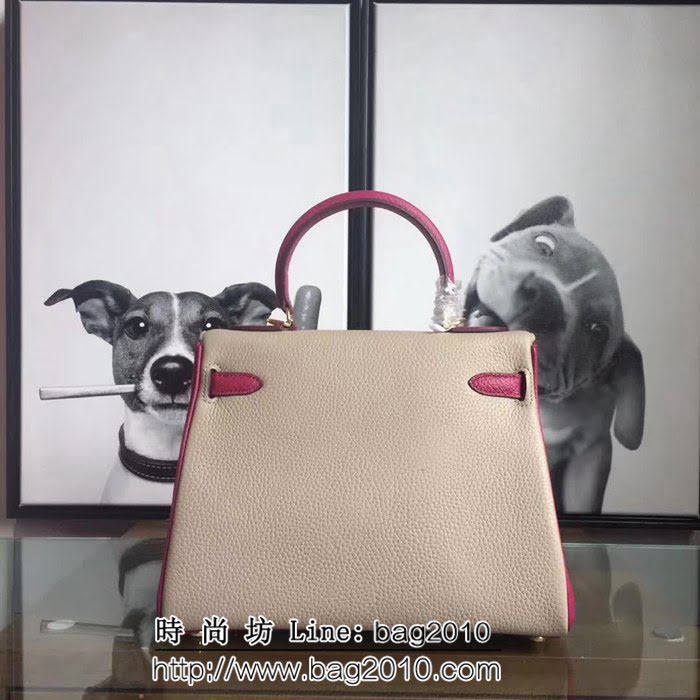愛馬仕Hermes 頭層牛皮配色爆款凱莉包 時尚手提包 0AM1450